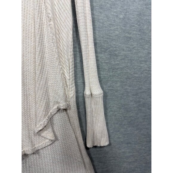 Free‎ People Womens Top M Beige Long Sleeve Knit Tunic Wffle Knit - Picture 3 of 5